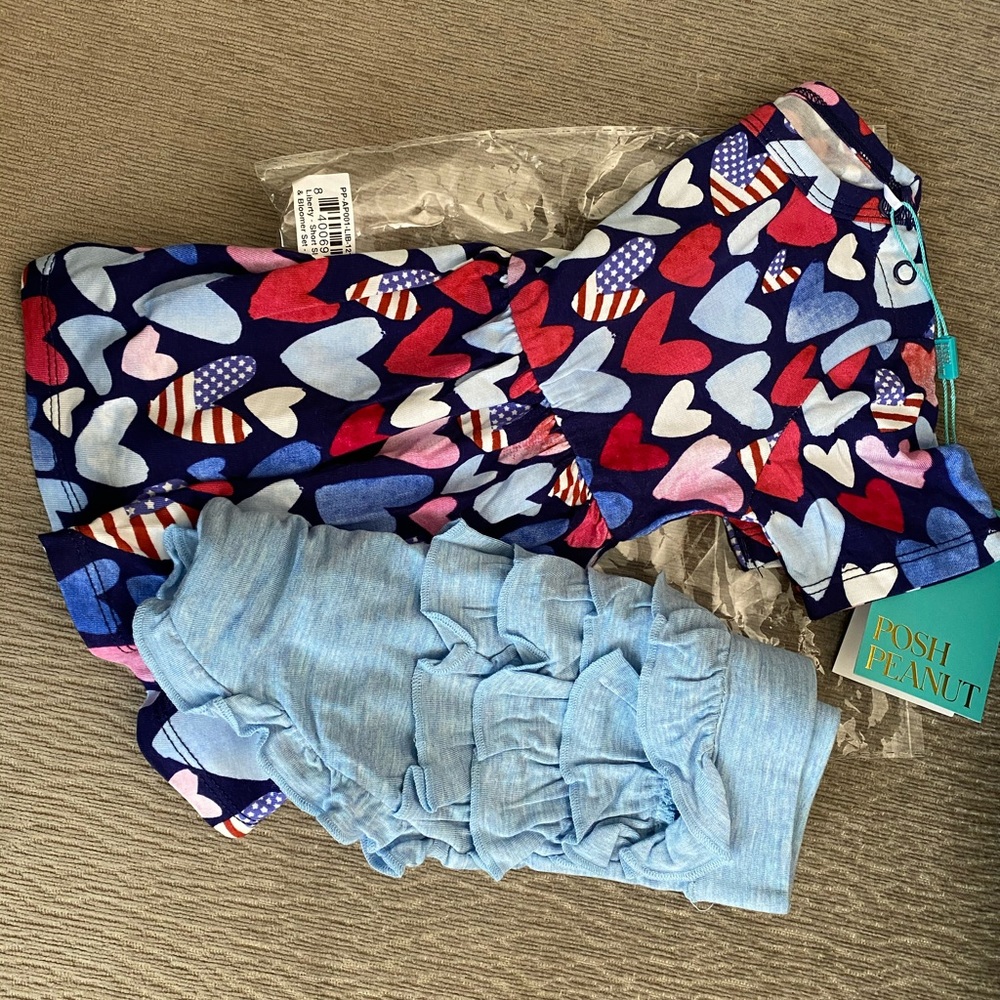 Posh Peanut Liberty Peplum & Bloomer 12-18